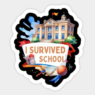 School's out, I survived school! Class of 2024, graduation gift, teacher gift, student gift. Sticker